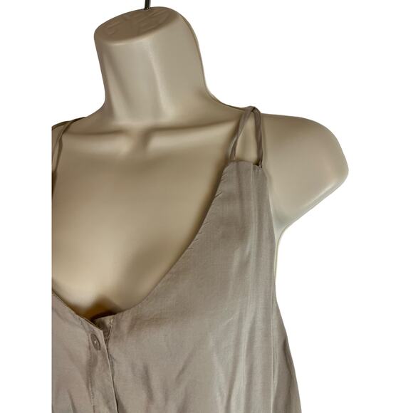 Tobi Tank Top Blouse Shirt Casual Comfy Basic Beige Taupe Buttons - Picture 3 of 9